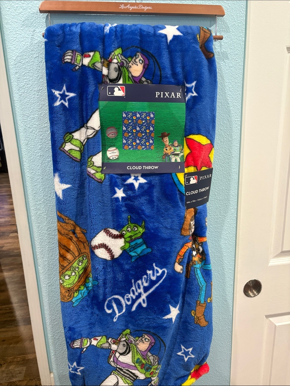 Toy Story Blue Dodgers Cloud Throw Blanket